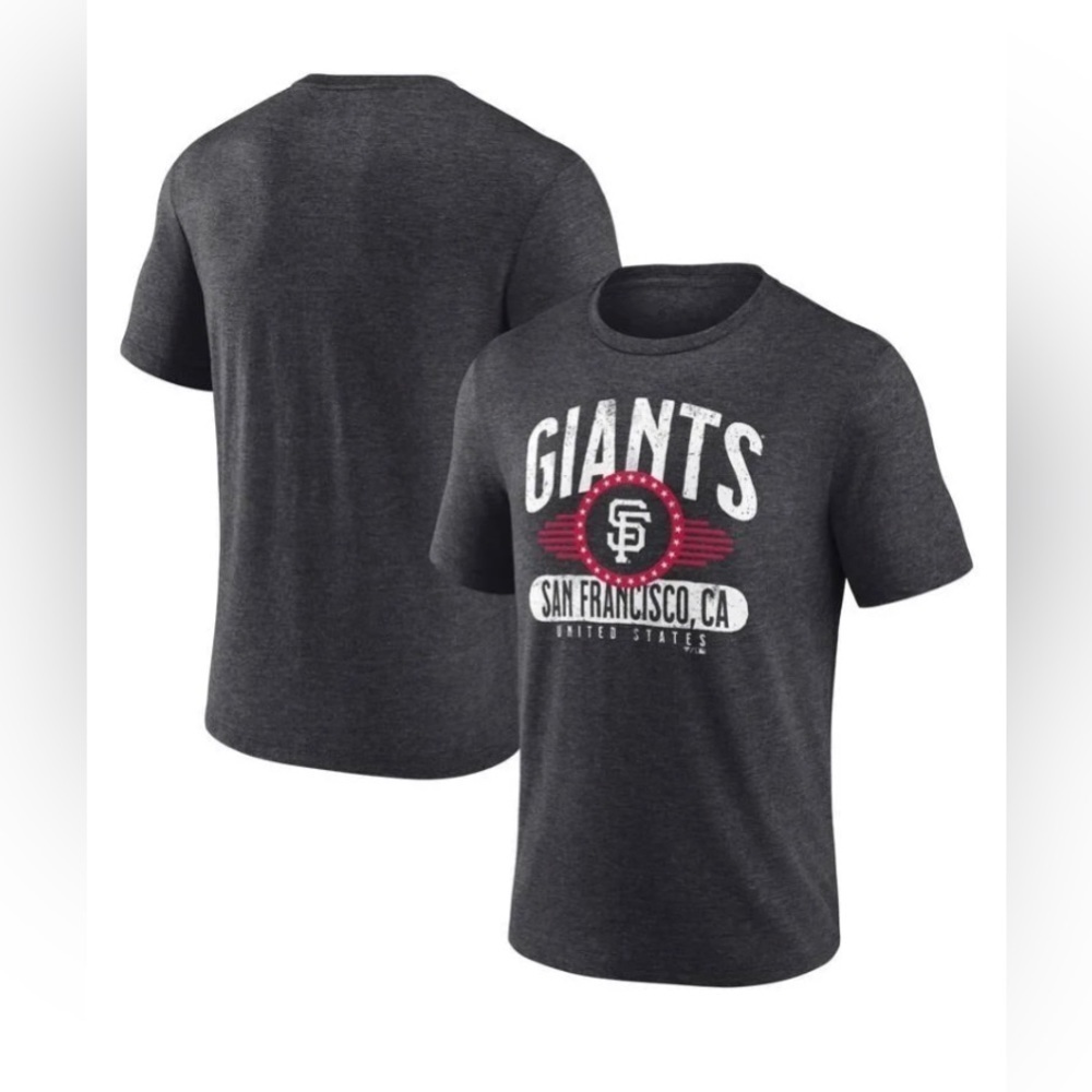NEW - SF Giants Fanatics Badge of Honor Tri-Blend T-Shirt - Heathered Charcoal